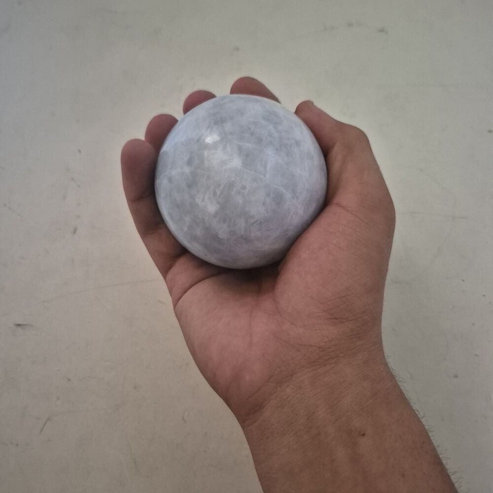 Smooth Blue/White Calcite Sphere